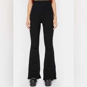 GLAMOROUS flared jersey rib trousers S